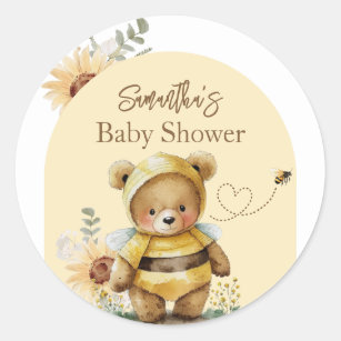 Baby Shower för lilla honungsbin Runt Klistermärke