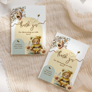 Baby Shower för lilla honungsbin Tack Kort
