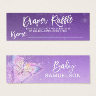 Baby shower för lilor för fjäril för litet visitkort