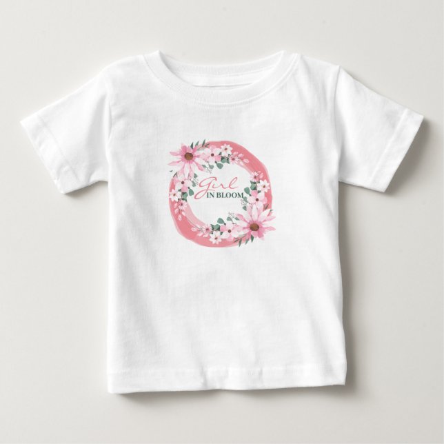 Baby Shower för liten flicka i rosé T Shirt (Framsida)