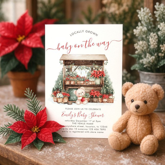 Baby Shower för lokalt odlad julklapp Inbjudningar (Skapare uppladdad)