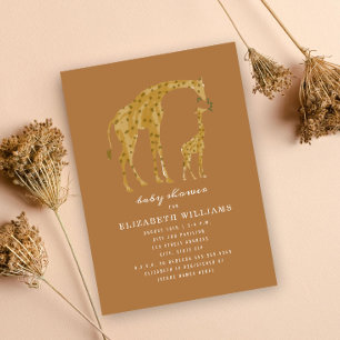 Baby Shower för mamma & Baby Giraffe Goldenrod Neu Inbjudningar