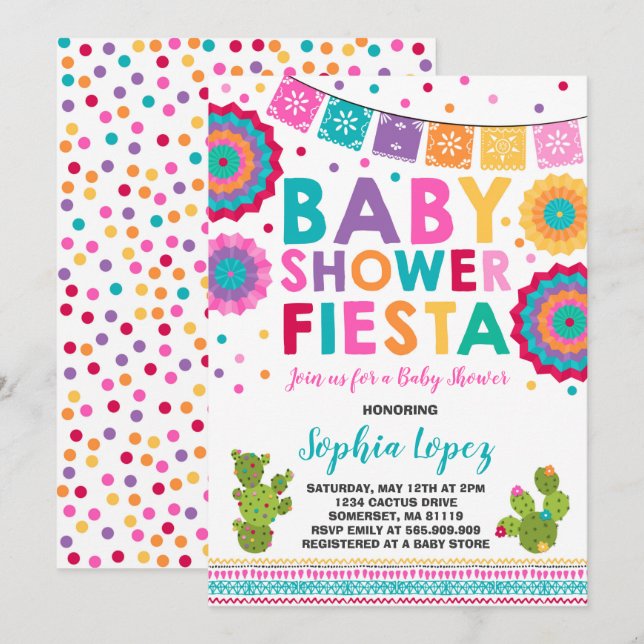 Baby shower för mexikan för Fiestababy Inbjudningar (Fram/baksida)