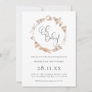 Baby Shower för minimalistisk Neutralt av träleksa Inbjudningar