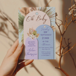 Baby Shower för Modern Boho Arch Lavender Blommigt Inbjudningar
