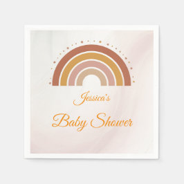 Baby Shower för Modern Boho Rainbow Personlig Pappersservett