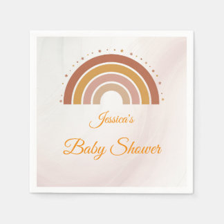 Baby Shower för Modern Boho Rainbow Personlig Pappersservett