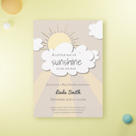 Baby Shower för Modern Boho Sunshine Neutralt Inbjudningar