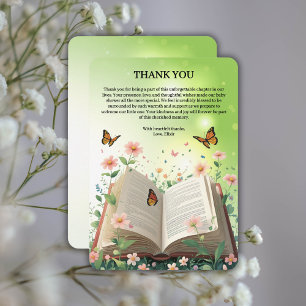 Baby Shower för modern Garden Storybook Blommigt Tack Kort