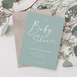 Baby Shower för modern Grönt för skriptförsäljning Inbjudningar