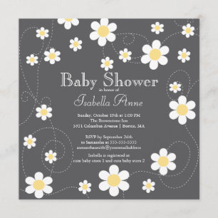 Baby Shower för modern Gula blommor Blommigt Neut Inbjudningar