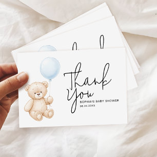 Baby Shower för modern Nalle för minimal skript Tack Kort