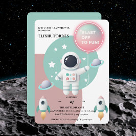 Baby Shower för modern Pastel Space Explorer Inbjudningar