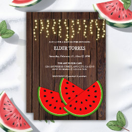 Baby Shower för Modern Rustic Watermelon Slices Inbjudningar