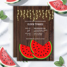 Baby Shower för Modern Rustic Watermelon Slices