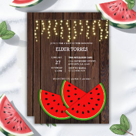 Baby Shower för Modern Rustic Watermelon Slices Inbjudningar