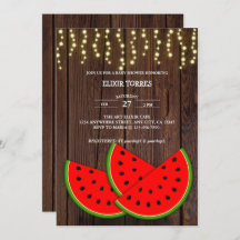 Baby Shower för Modern Rustic Watermelon Slices