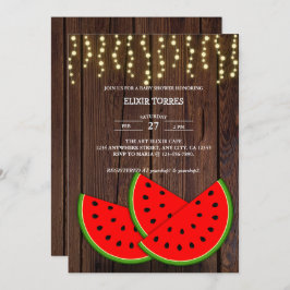 Baby Shower för Modern Rustic Watermelon Slices Inbjudningar