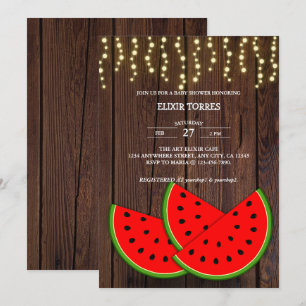 Baby Shower för Modern Rustic Watermelon Slices Inbjudningar