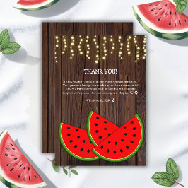 Baby Shower för Modern Rustic Watermelon Slices Tack Kort