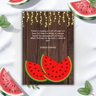 Baby Shower för Modern Rustic Watermelon Slices Tilläggskort