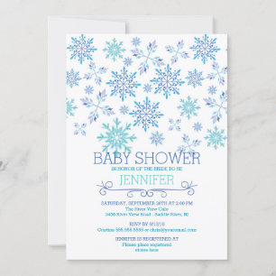 Baby Shower för Modern Winter Snöflingor Neutralt Inbjudningar