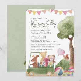 Baby Shower för Nallar för "Drive by Woodland" Inbjudningar