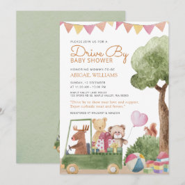 Baby Shower för Nallar för "Drive by Woodland" Inbjudningar