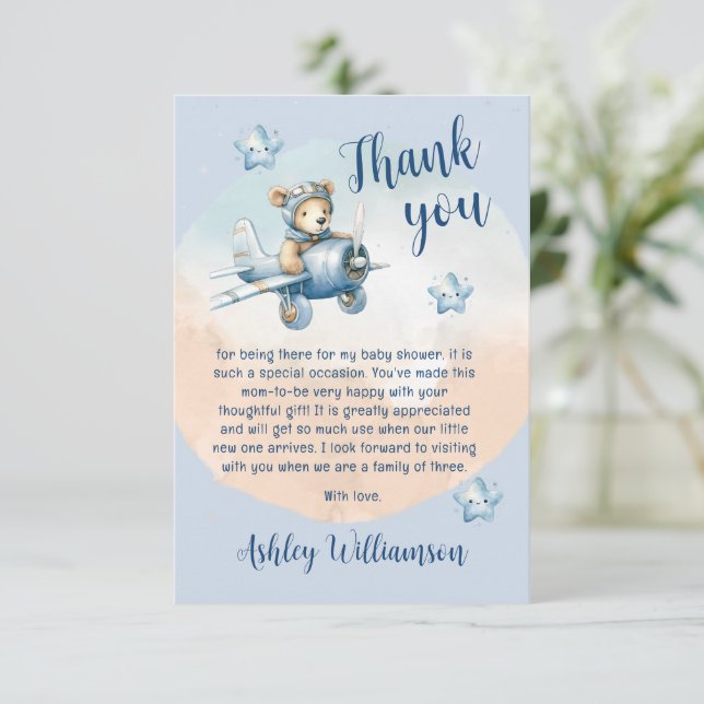 Baby Shower för Nalle-leverantör Tack Kort (Stående Fram)