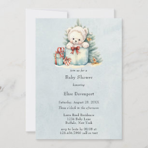 Baby Shower för Nalle under jul Inbjudningar
