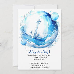 Baby Shower för nautisk oceanen Inbjudningar