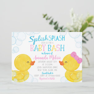 Baby Shower för Neutral Rubber Anka Inbjudningar
