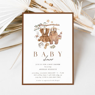 Baby Shower för neutral, rustisk Vintage Inbjudningar