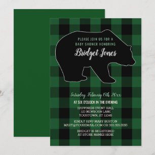 Baby shower för pläd för Lumberjack för Inbjudningar