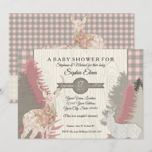 Baby shower för pläd för skog för skogsmark för inbjudningar
