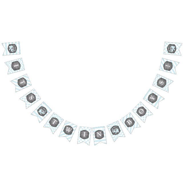 Baby shower för pojkar för blåttelefantfluga vimplar (Alla)