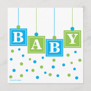 Baby shower för pojke för grönt för inbjudningar