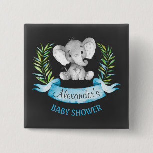 Baby shower för pojke för svart knapp