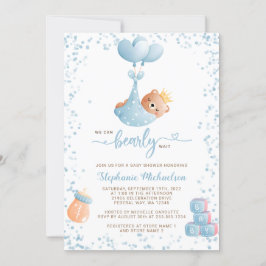 Baby shower för pojke med önskemål om bokgåva inbjudningar