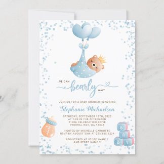 Baby shower för pojke med önskemål om bokgåva inbjudningar