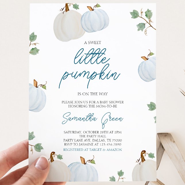 Baby Shower för Pojke med Pumpa Inbjudningar (Skapare uppladdad)