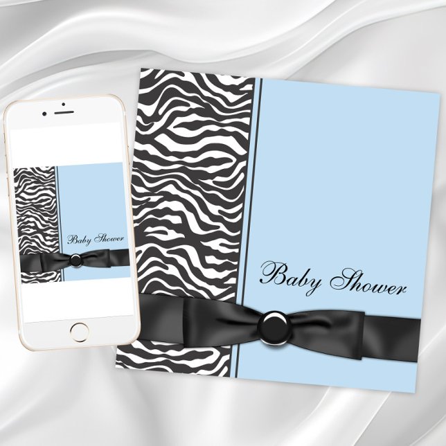 Baby shower för pojke med zebra-motiv inbjudningar (Boy zebra baby shower invitation. Instant download and printed invitations available.)