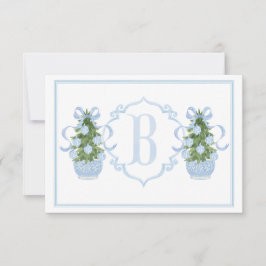 Baby Shower för Preppy Southern Blue Chinoiserie T Tack Kort