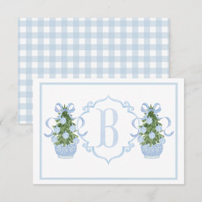 Baby Shower för Preppy Southern Blue Chinoiserie T Tack Kort (Fram/baksida)