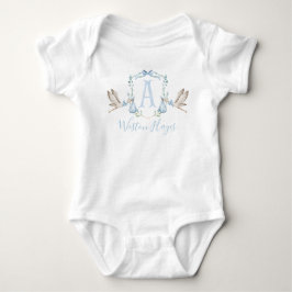 Baby Shower för Preppy Southern Blue Stork Boy T Shirt