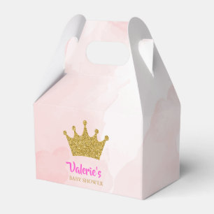 Baby shower för Princess Guld Blänka Kröna Presentaskar