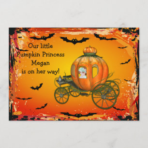 Baby shower för pumpaPrincess Halloween Flicka Inbjudningar