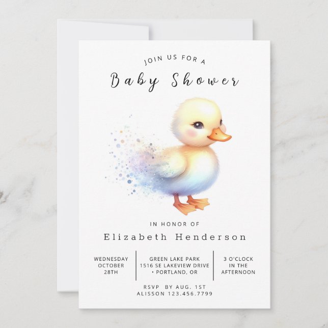 Baby Shower för redigerbar Anka-babykläder för fli Inbjudningar (Framsida)