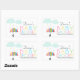 Baby shower för regnbågeparaplyneutralt rektangulärt klistermärke (Sheet)