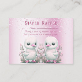 Baby Shower för Rosa-Blommigt för Twin Ankor Tilläggskort